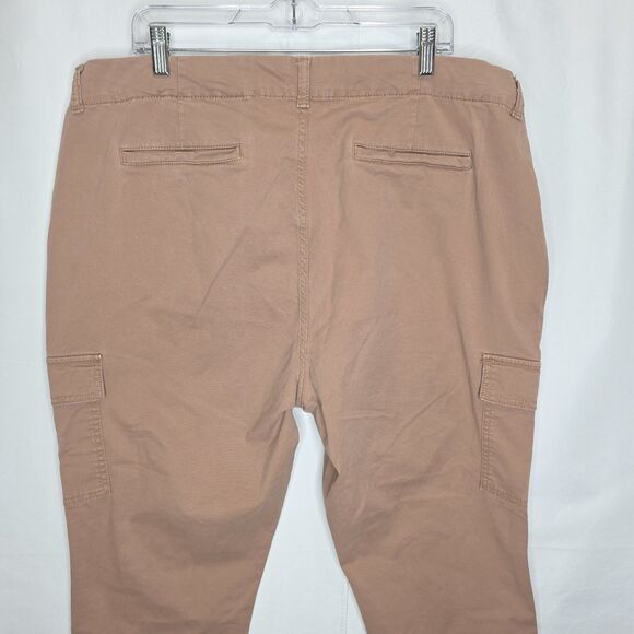 Liz Claiborne Womens Cargo Utility  Ankle Pants 18W Pink Pockets Cotton Spandex - Picture 6 of 12